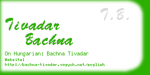 tivadar bachna business card